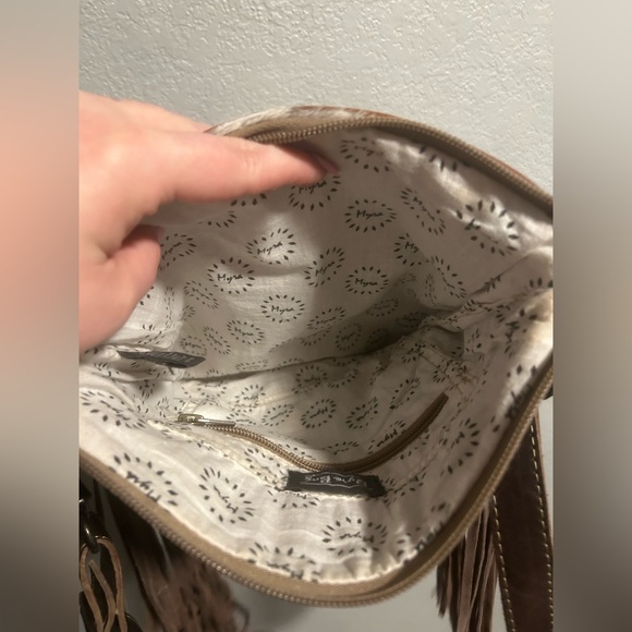 Myra leather fringe crossbody bag - Picture 6 of 7